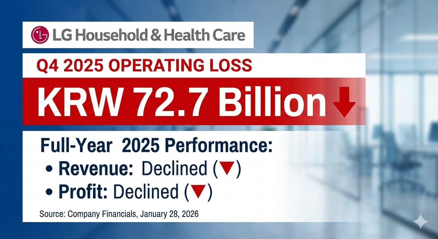 LG Household & Health Care Reports Q4 Operating Loss of KRW 72.7 Billion; Full-Year Revenue and Profit Decline