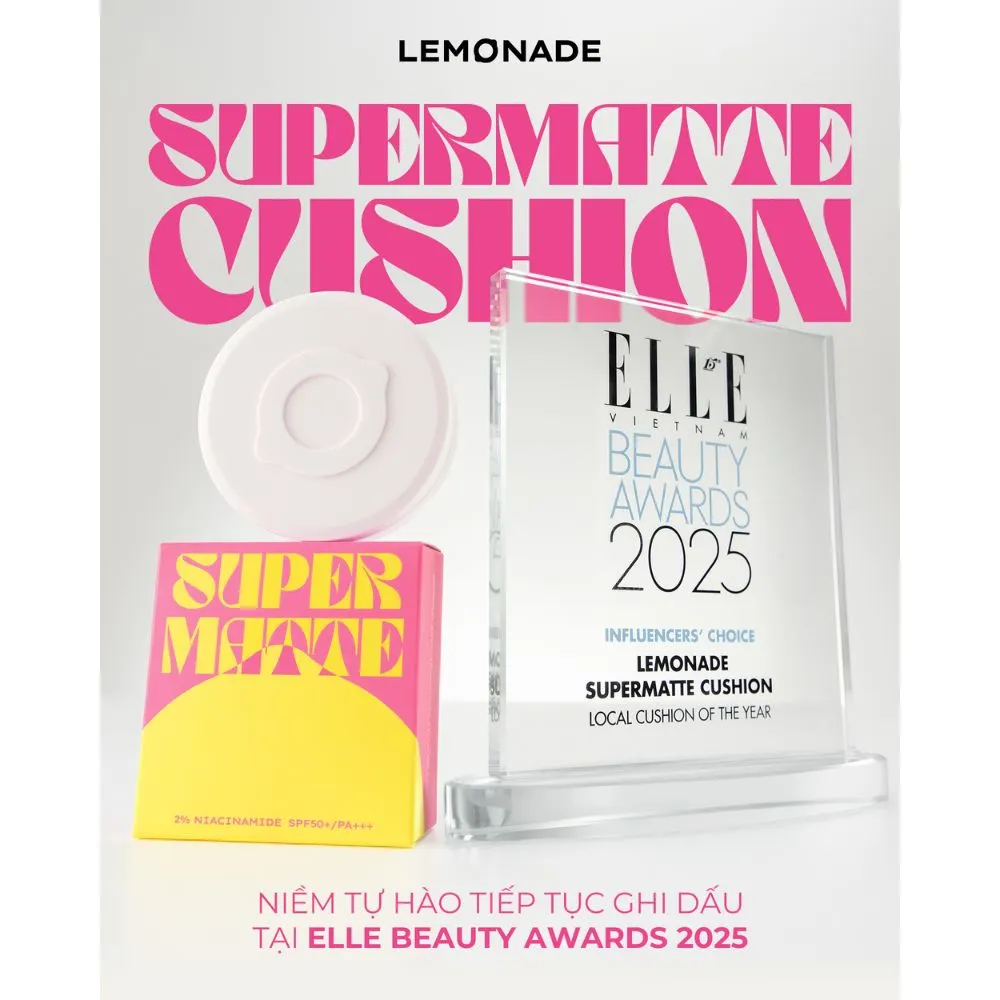 Lemonade Supermatte Cushion: “Niềm tự hào Việt” tại ELLE Beauty Awards 2025