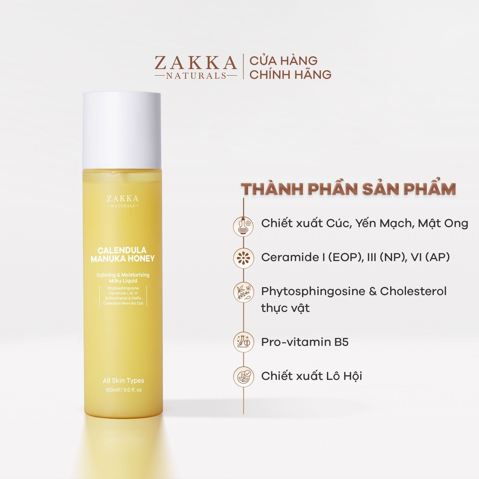 Zakka Naturals - Sữa Dưỡng Hoa Cúc Không Dầu Calendula Manuka Honey