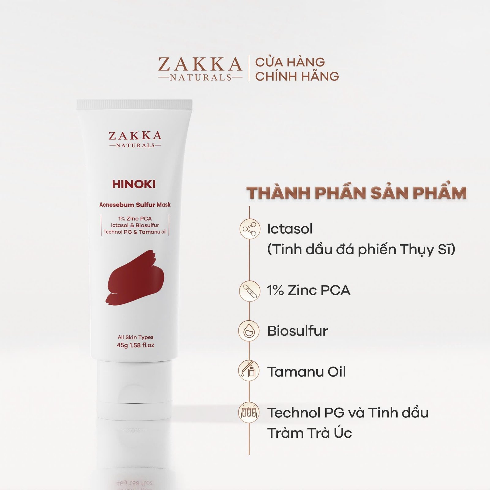 Zakka Naturals - HINOKI Acnesebum Sulfur Mask